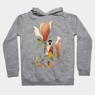 Ohara Koson / Sparrow on blooming magnolia branch Hoodie